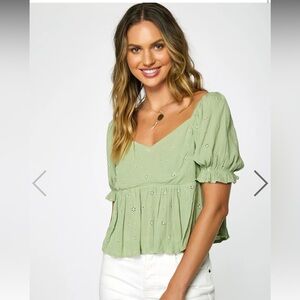 LADIES ISABEL EYELET TOP